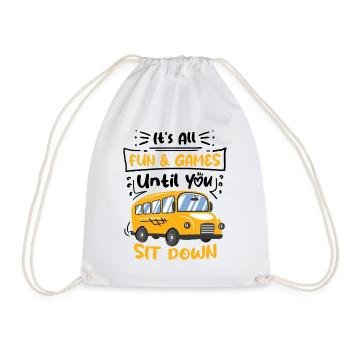 School Bus Monitor Bus Attendant School Transport - Drawstring Bag - white - Front
