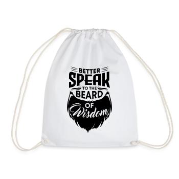 Barbu Visage poils moustache barbe - Sac de sport léger - blanc - Devant