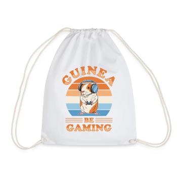 Guinea Pig Video Game Player Console Gamer - Drawstring Bag - white - Front