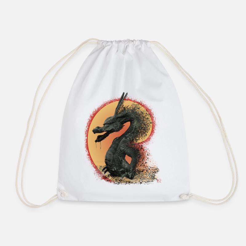 Japanischer Drache Kraft Stärke Weisheit - Turnbeutel - Weiß