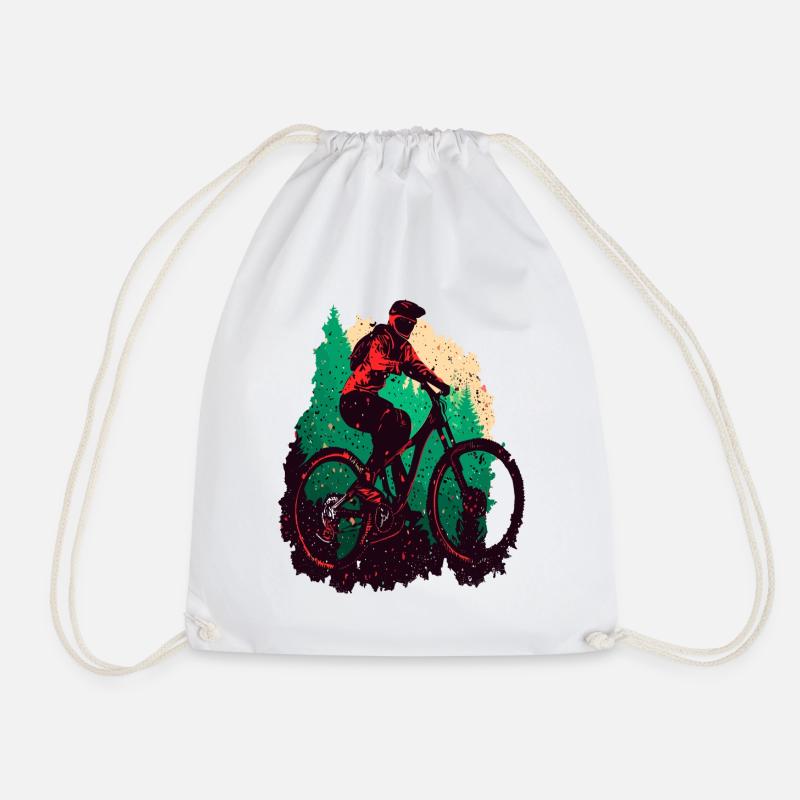 Vintage Mountainbiker MTB Radfahrer - Turnbeutel - Weiß