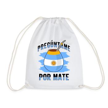 Drapeau de l’Argentine Thé yerba maté argentin - Sac de sport léger - blanc - Devant