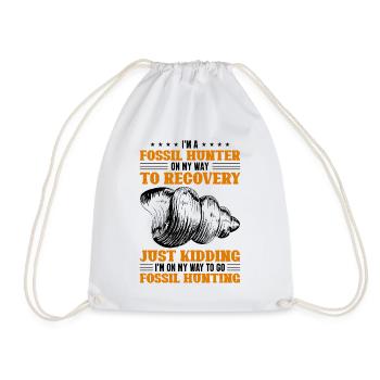 Fossils, paleontologist, fossil collector, - Drawstring Bag - white - Front