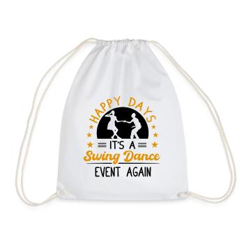 Lindy Hop Swing Dance Couple Dancer Swing Dance - Drawstring Bag - white - Front