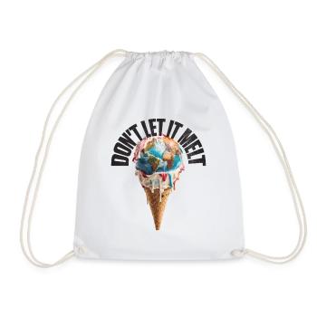 Fonte de la terre dans le cornet de crème glacée Ne le laissez pas fondre - Sac de sport léger - blanc - Devant