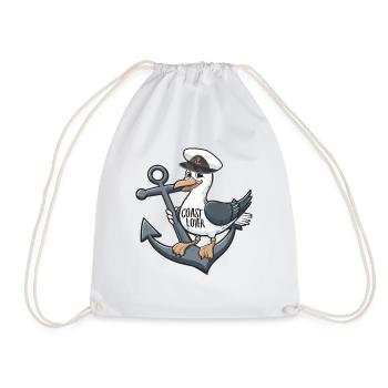 Coast Lover Seagull Möwe Anker Sailor Anchor - Turnbeutel - Weiß - Vorne