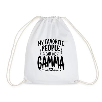 My Favorite People Call Me Gamma Funny Grandma - Drawstring Bag - white - Front
