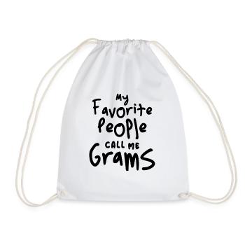 My Favorite People Call Me Grams Funny Grandma - Drawstring Bag - white - Front