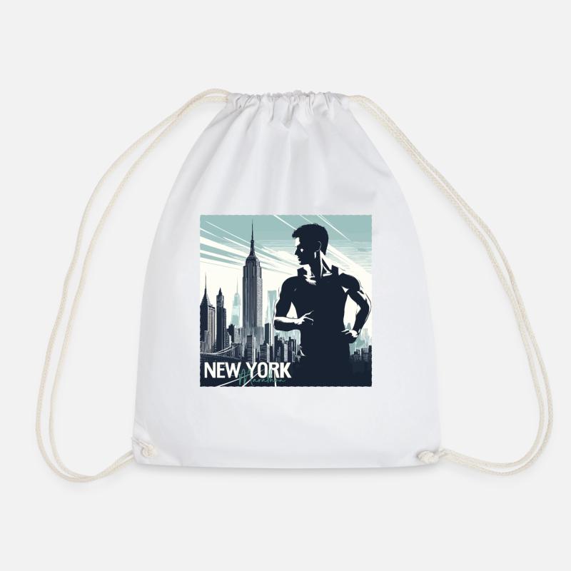 Läufer Lauf Shirt - Turnbeutel - Weiß