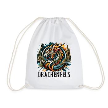 Dragon Tête de Dragon Logo Ruine Drachenfels - Sac de sport léger - blanc - Devant