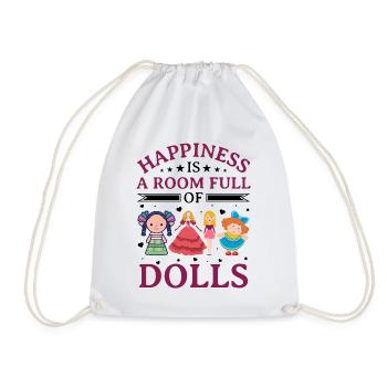 Collectible Doll Porcelain Doll Antique - Drawstring Bag - white - Front