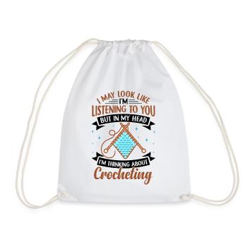 Conception drôle au Crochet - Sac de sport léger - blanc - Devant