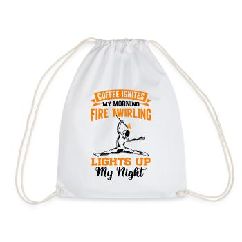 Fire Baton Fire Dance Fire Dancer Fire Dancer - Drawstring Bag - white - Front