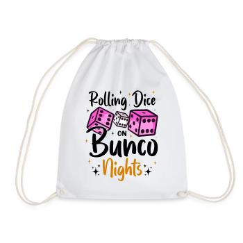Bunco Squad Bunco Dice Bunco Game Night - Drawstring Bag - white - Front