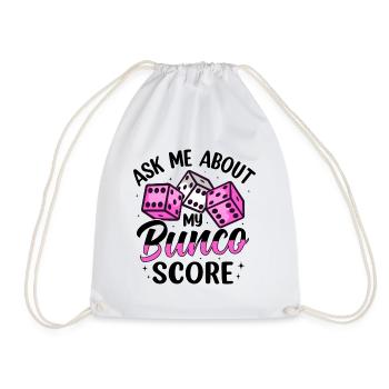 Bunco Squad Bunco Dice Bunco Game Night - Drawstring Bag - white - Front