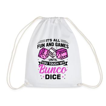 Bunco Squad Bunco Dice Bunco Game Night - Drawstring Bag - white - Front