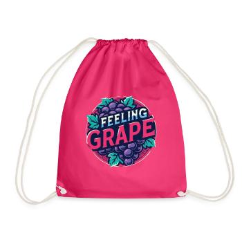 Feeling Grape Wortspiel Winzer Wein Shirt - Turnbeutel - Fuchsia - Vorne