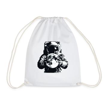 Astronaut holds moon in his hands Spaceman - Drawstring Bag - white - Front