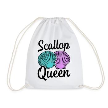 Seashell Shell Collector Scallop - Drawstring Bag - white - Front