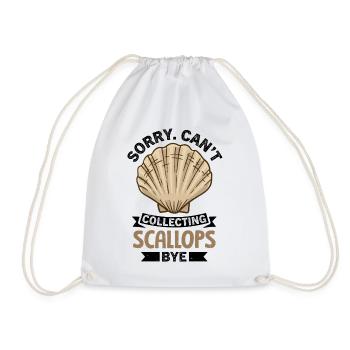 Seashell Shell Collector Scallop - Drawstring Bag - white - Front