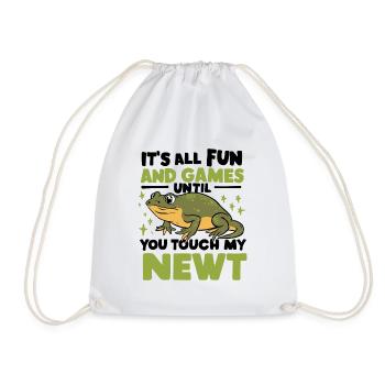Funny newt saying - Drawstring Bag - white - Front
