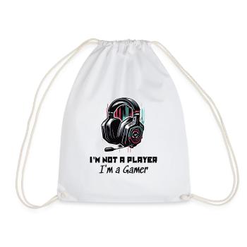 I'm not a Player but a Gamer Sayings Shirt - Drawstring Bag - white - Front