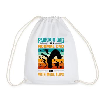 Funny parkour saying - Drawstring Bag - white - Front