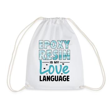 Funny epoxy resin saying - Drawstring Bag - white - Front