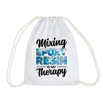 Funny epoxy resin saying - Drawstring Bag - white - Front