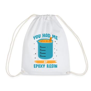 Funny epoxy resin saying - Drawstring Bag - white - Front