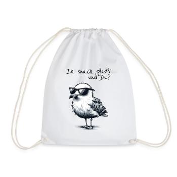 Ik snack platt und Du Coole Nord Möwe Spruch - Sac de sport léger - blanc - Devant