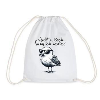 Watt’n Fisch fang ich heute Coole Möwe Spruch - Sac de sport léger - blanc - Devant