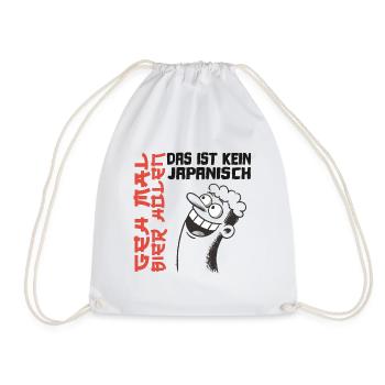 Das ist kein Japanisch Geh mal Bier holen Malle - Turnbeutel - Weiß - Vorne