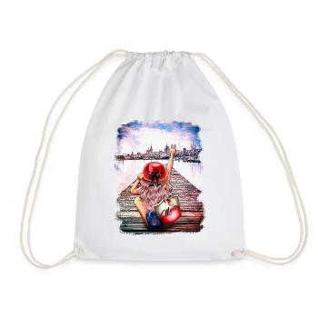Rostock skyline Gehlsdorf femme blonde - Sac de sport léger - blanc - Devant