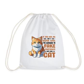 Witziger Katzen Spruch - Turnbeutel - Weiß - Vorne