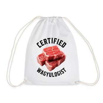 Wagyu Steak - Drawstring Bag - white - Front