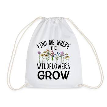 Wildflowers Flowers - Drawstring Bag - white - Front