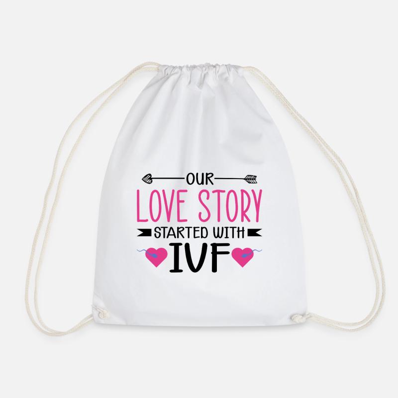 Surrogate Mother IVF Transfer Day - Drawstring Bag - white