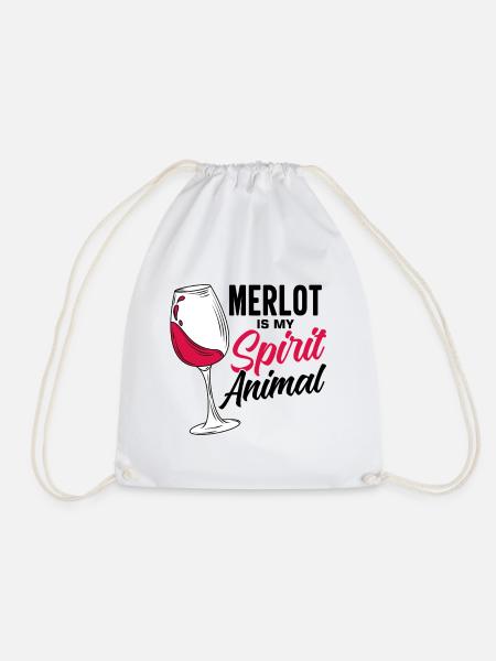 Wein Rotwein - Turnbeutel - Weiß