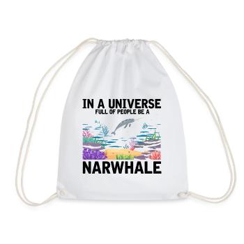 Narval Licorne Baleine Baleines Mer Océan Biologie - Sac de sport léger - blanc - Devant