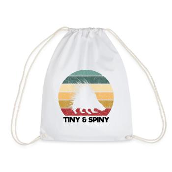 Porcupine Designs for Hedgehog Porcupine Fan - Drawstring Bag - white - Front