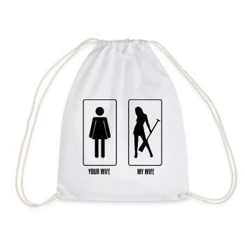 Dragon Boat Trainer for Chinese Boat Racing - Drawstring Bag - white - Front