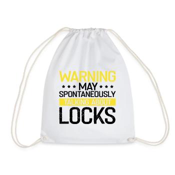 Lock Picking Locking Technician Schlossdienst Design - Drawstring Bag - white - Front