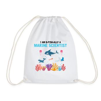 Official Marine Scientist Marine Biologist - Drawstring Bag - white - Front