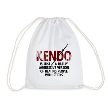 Japanischer Schwertkampf Kendo - Turnbeutel - Weiß - Vorne