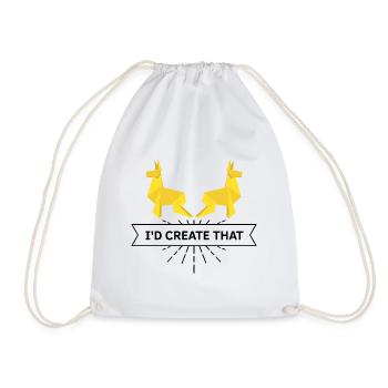 Conception d'origami japonais et origami kirigami - Sac de sport léger - blanc - Devant
