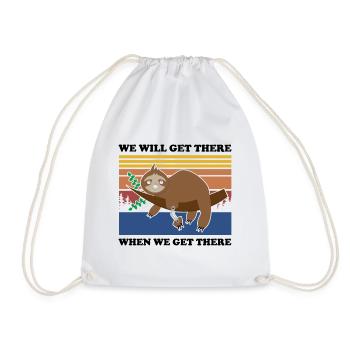 Artificial leg design for leg prostheses - Drawstring Bag - white - Front