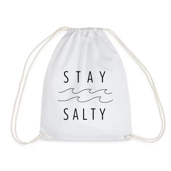 stay salty - Drawstring Bag - white - Front