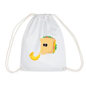 Saxophonist Saxophone Cheese Music Musicians - Drawstring Bag - white - Front