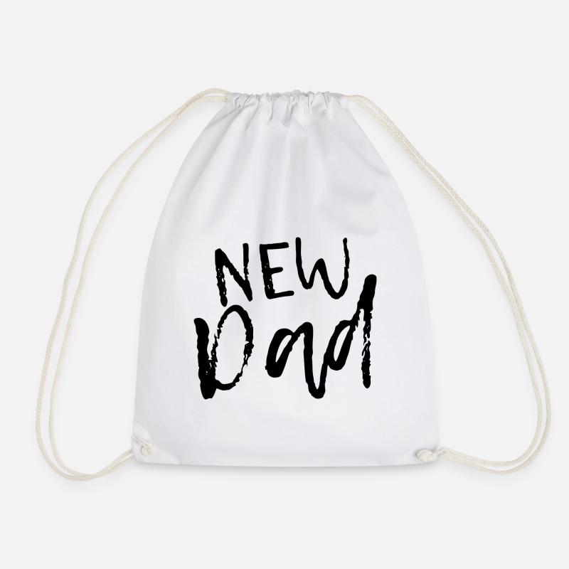 New Dad - announcement for new dads - Drawstring Bag - white